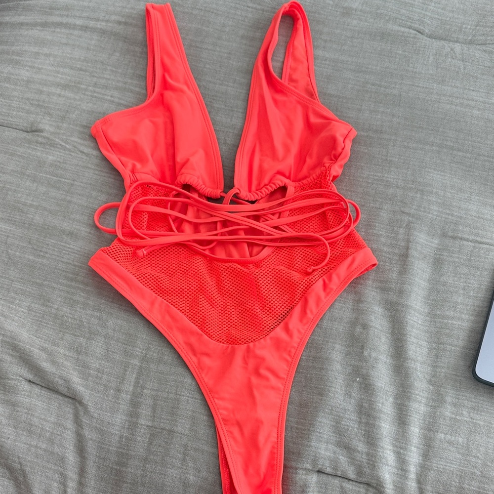 Fashion Nova Orange One Piece Swimsuit